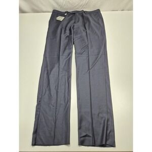 Rossetti Dress Pants Mens 40x36 Blue Wool Flat Front Straight Unhemmed NWT